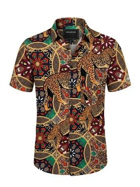 Reason Monteverde Slim Fit Short Sleeve Button Down. large